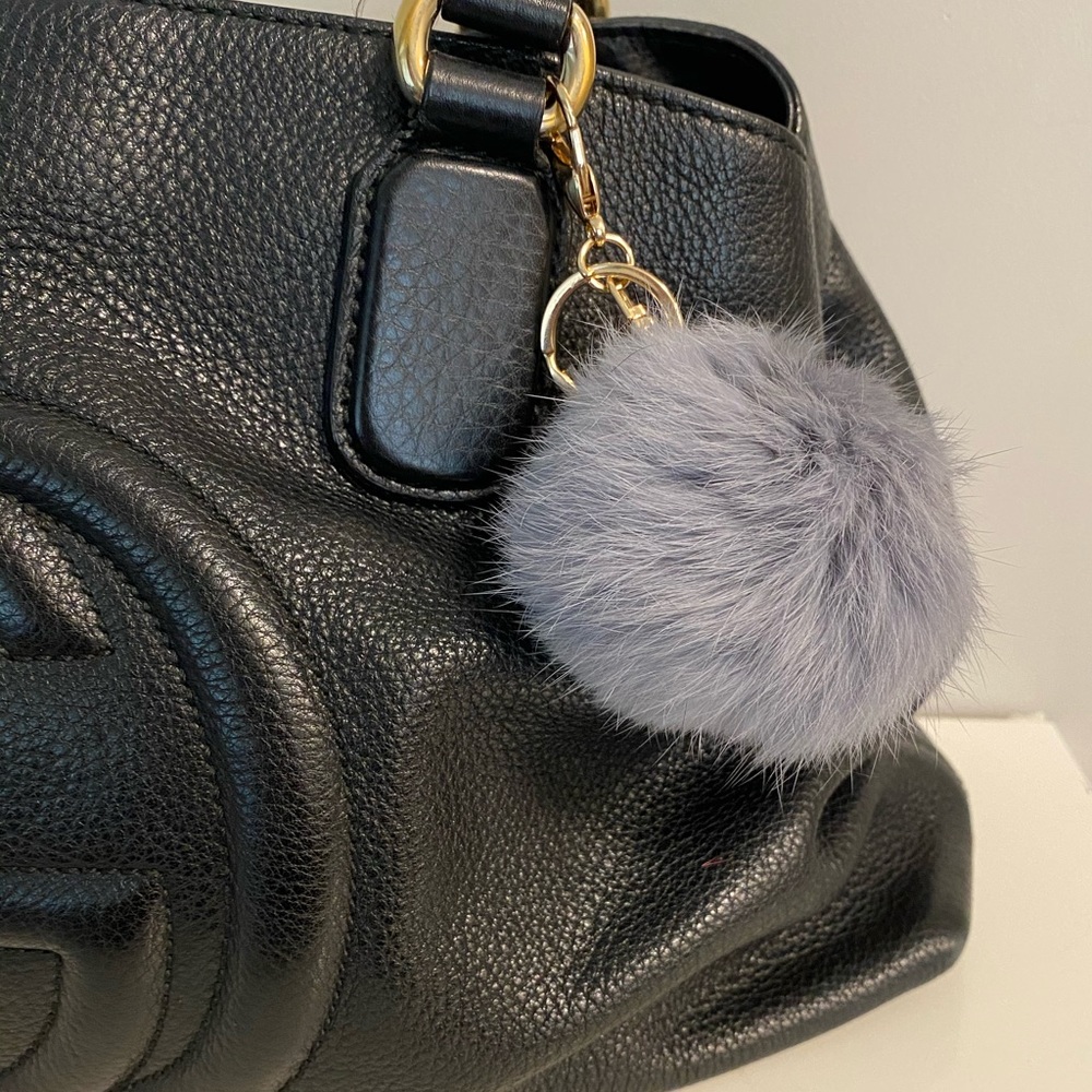 💕 3 for $75 💕 Gray Rabbit Fur Keychain